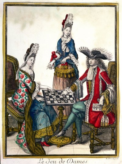 The Game of Draughts, End of 17th Century Beginning of 18th by Nicolas Arnoult